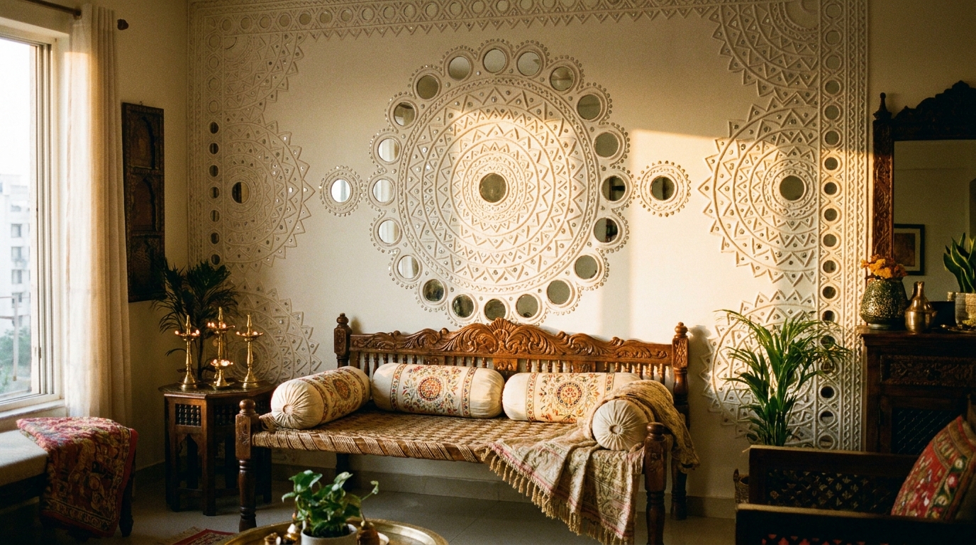 Bespoke Lippan Art — Mud, mirror, and geometry. The most wanted wall treatment in India.
